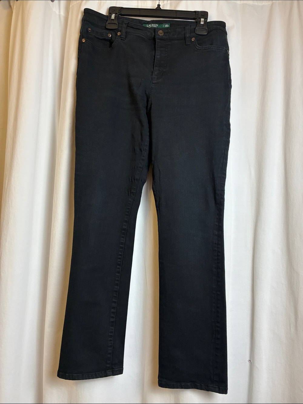Ralph Lauren Black Straight-Leg Women's Jeans size 14